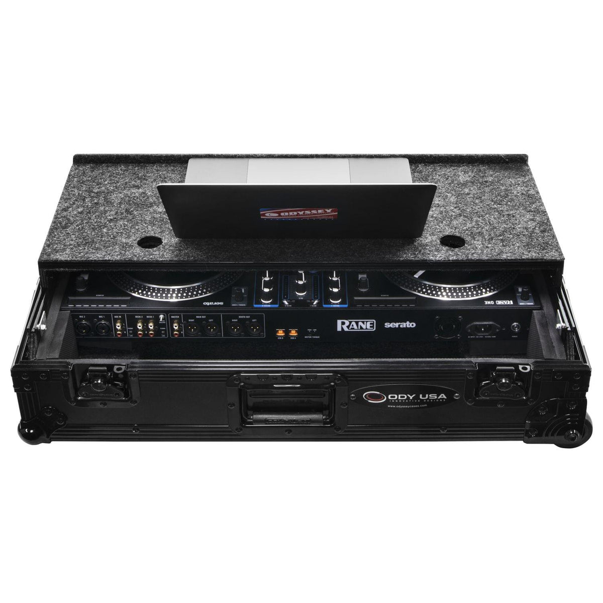 Odyssey FZGSRANEONEBLCW - Rane One Flight Case in Black with Patented Glide Platform and Corner Wheels