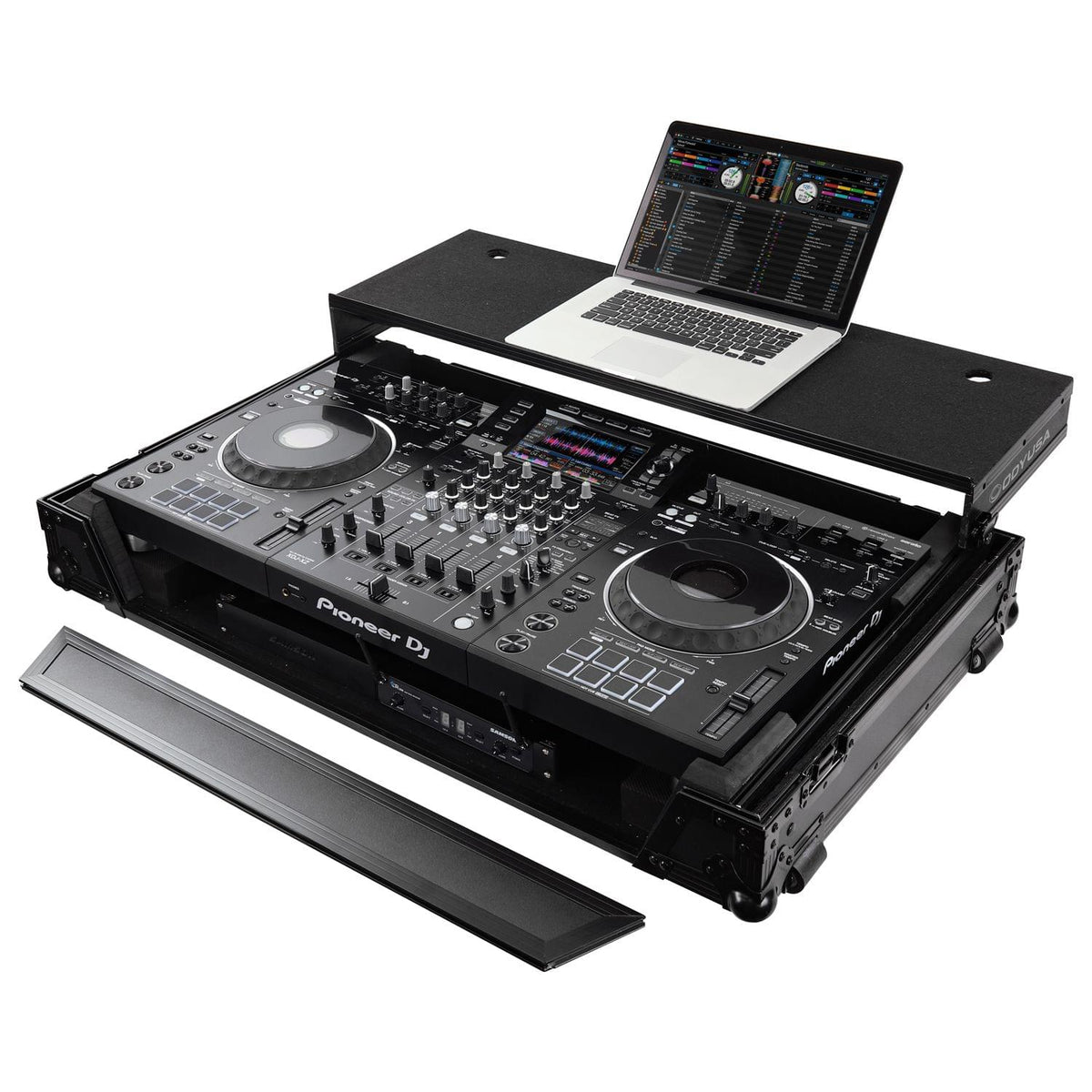 Odyssey FZGSXDJXZW1BL - Pioneer XDJ-XZ Black Label Glide Style Case With Wheels and 1U Rack.