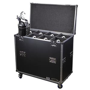 Odyssey FZLEKO8W - Leko Lite Lighting Fixture Flight Case with Casters.