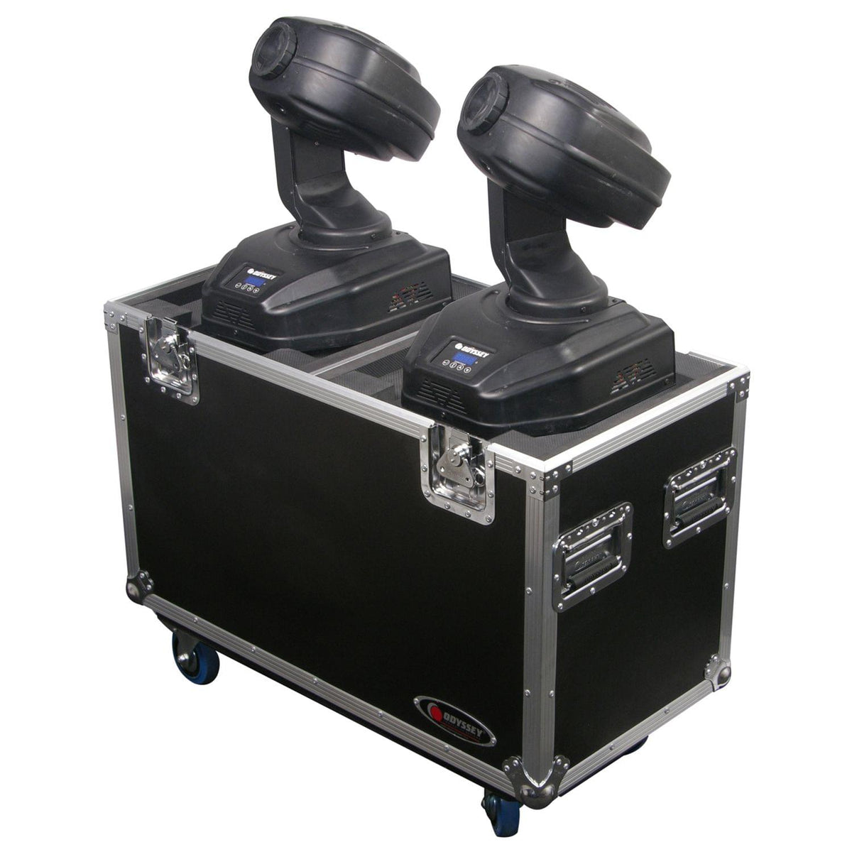 Odyssey FZMH250SX2W - Universal Dual 250 Moving Heads Lighting Flight Case with Wheels