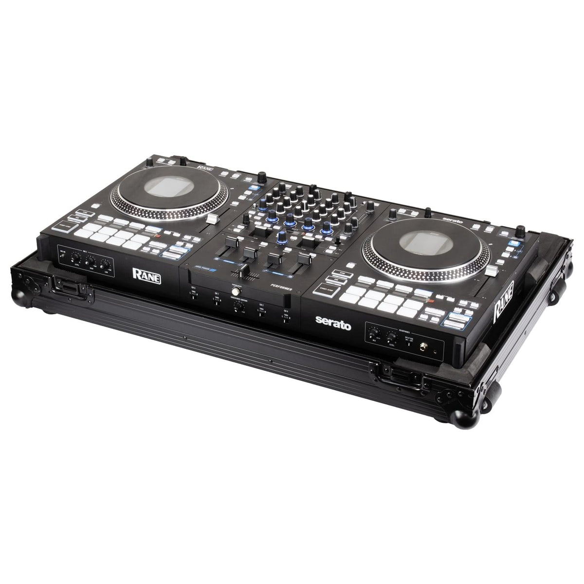 Odyssey FZPERFORMERWBL - Black Label Flight Case With Roller Wheels for the Rane Performer.