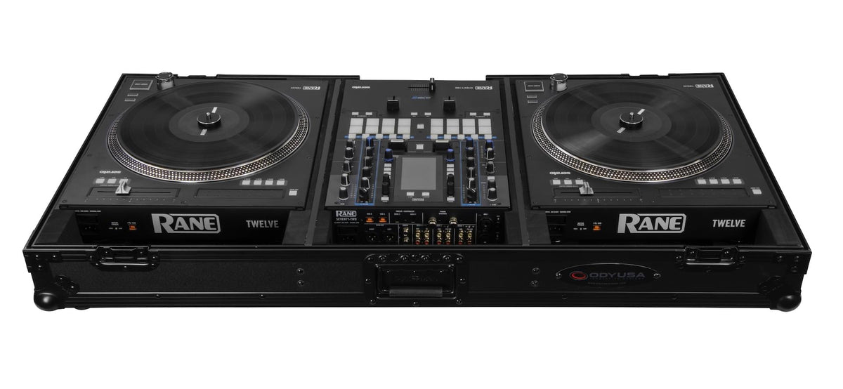 Odyssey FZRANE1272WBL - Coffin, All Black, Fits a Rane Seventy-Two + 2 Rane Twelve in Battle Position.