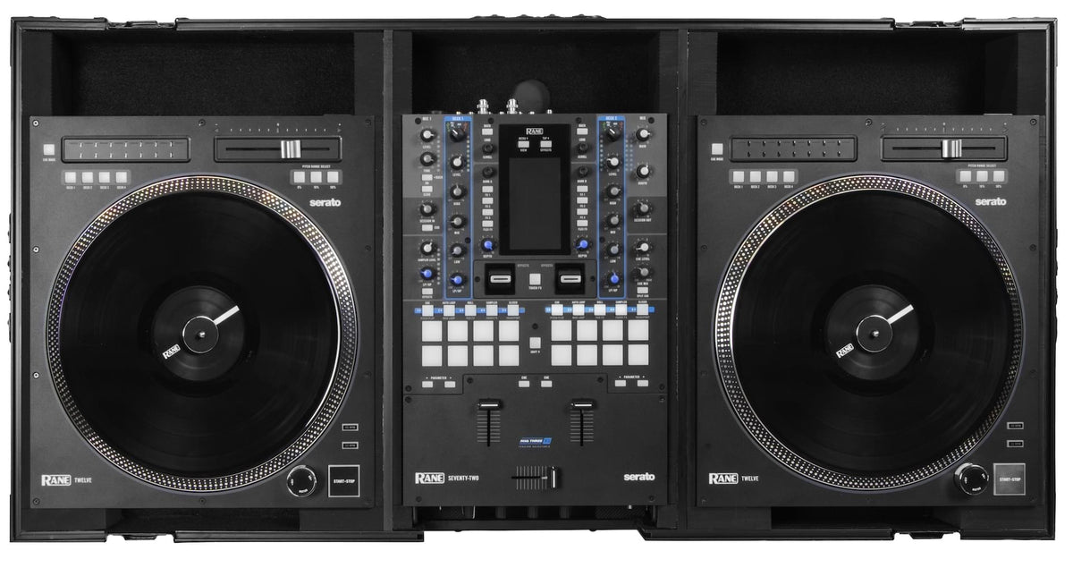 Odyssey FZRANE1272WBL - Coffin, All Black, Fits a Rane Seventy-Two + 2 Rane Twelve in Battle Position.