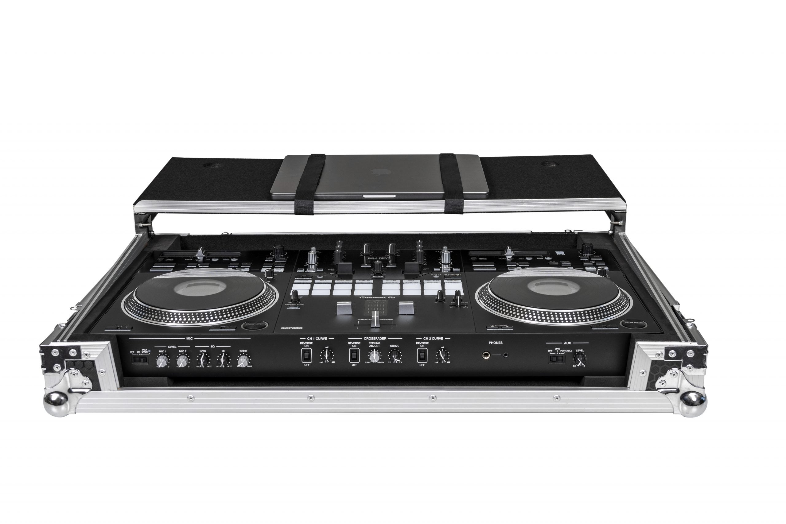 Headliner HL10008 - Flight Case with Laptop Platform & Wheels for Pioneer DJ DDJ-REV7 Controller.