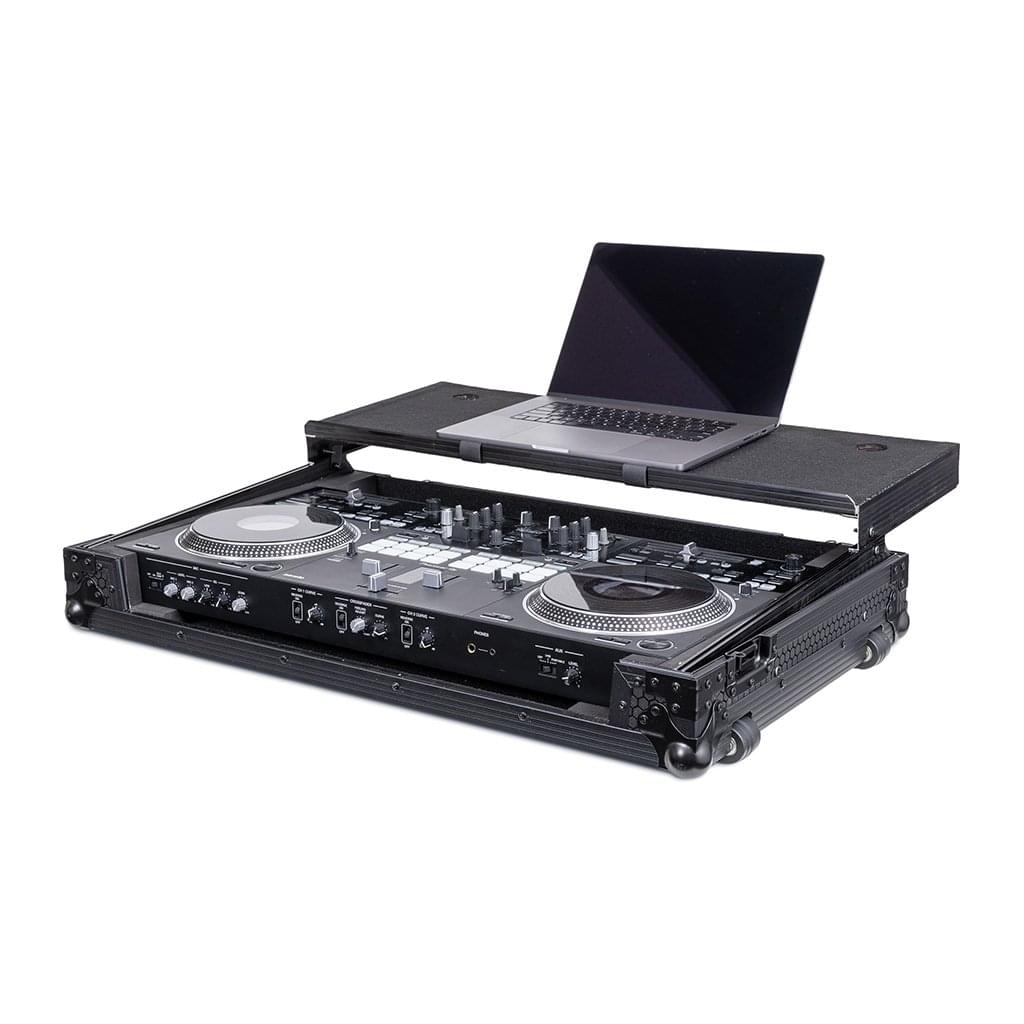 Headliner HL10021 - Pitch Black Flight Case with Laptop Platform & Wheels for Pioneer DJ DDJ-REV7.