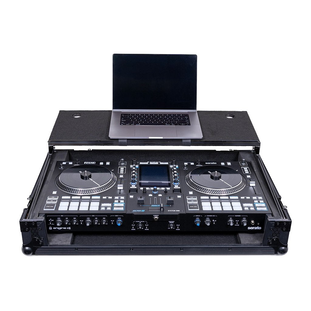 Headliner HL10027 - Pitch Black Flight Case for System One w/ Laptop Platform & Wheels.