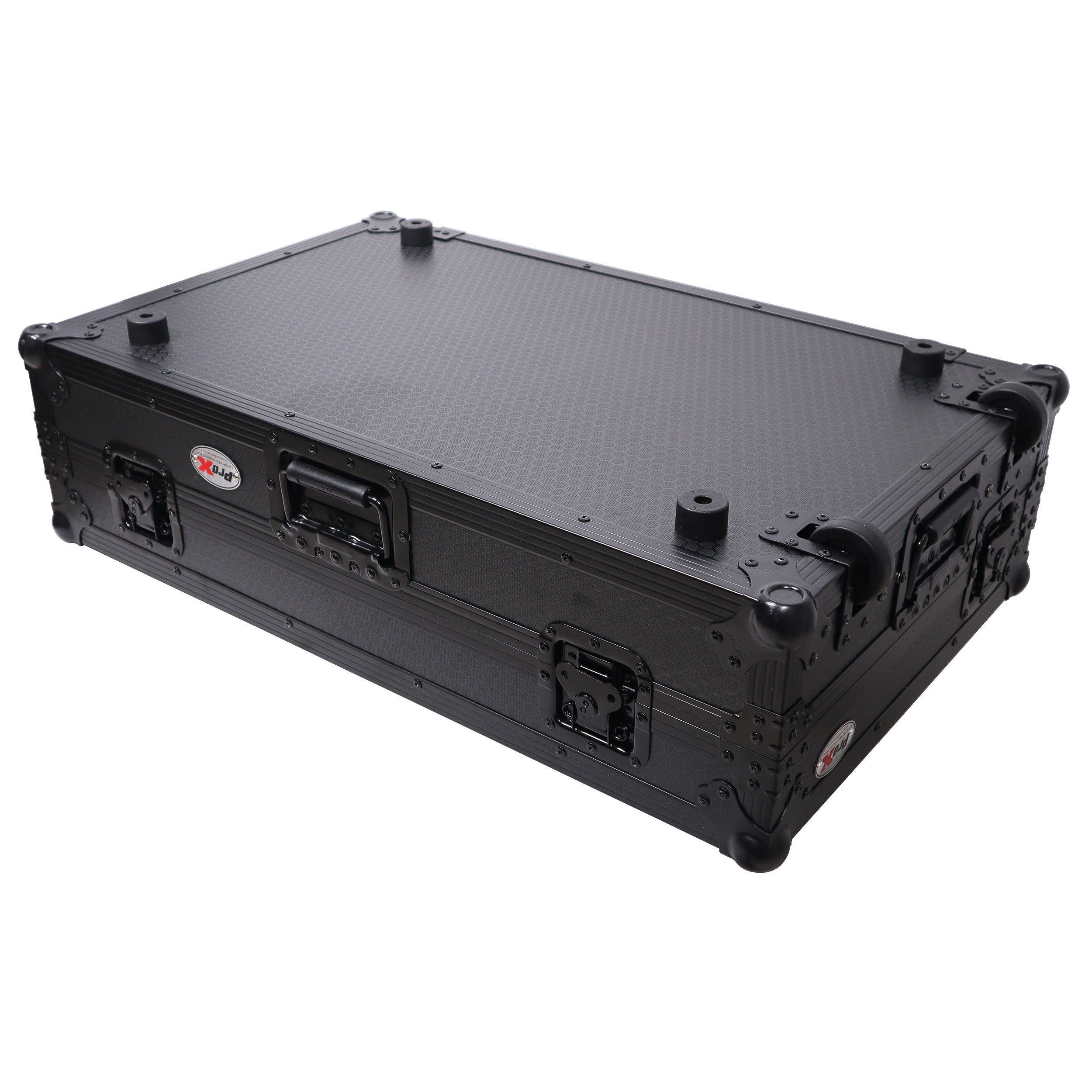 ProX XS-DDJREV7WLTBL - ATA Style Flight Case for Pioneer DDJ-REV7 DJ Controller with Laptop Shelf Wheels and 1U Rackspace Black Finish