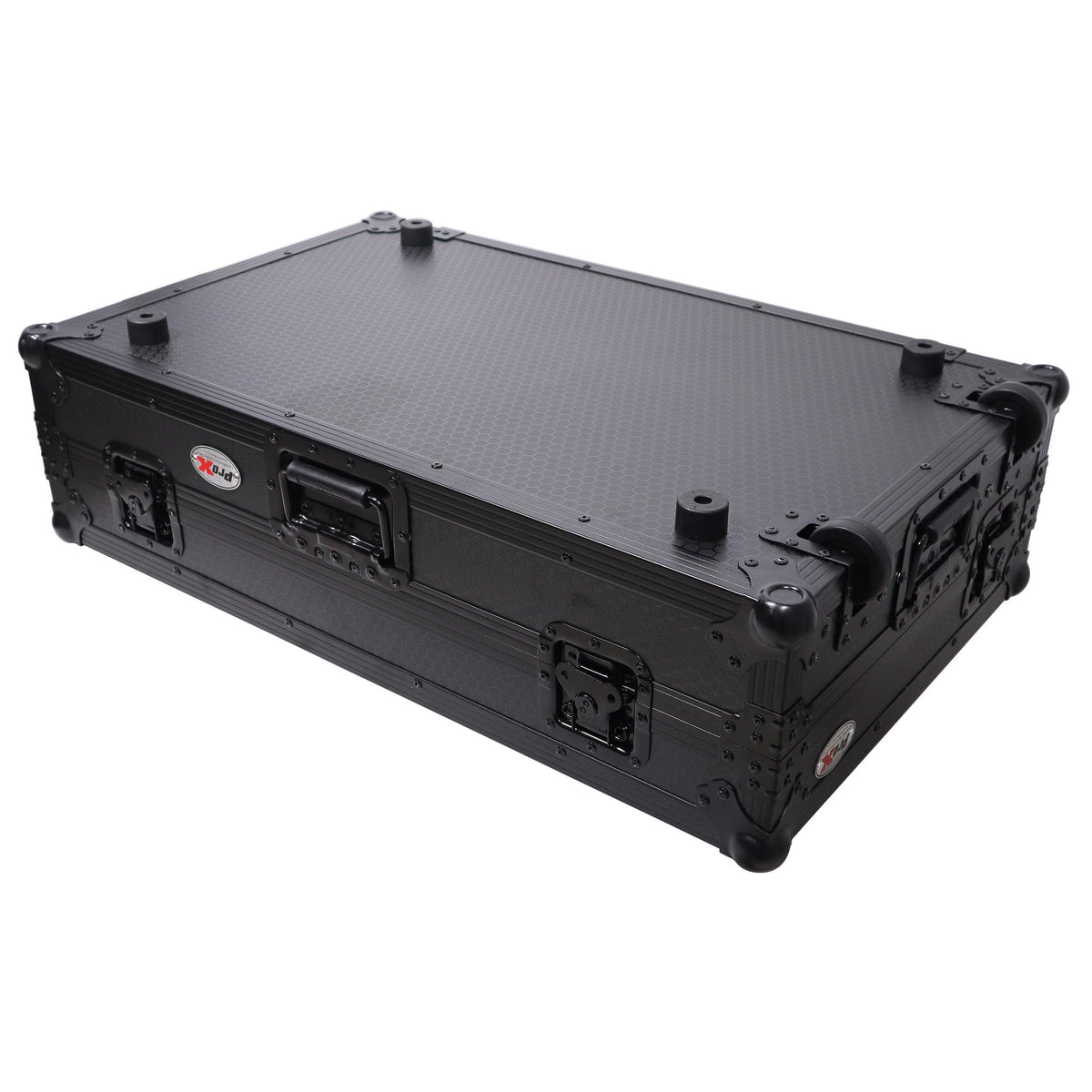 ProX XS-DDJREV7WLTBL - ATA Style Flight Case for Pioneer DDJ-REV7 DJ Controller with Laptop Shelf Wheels and 1U Rackspace Black Finish.