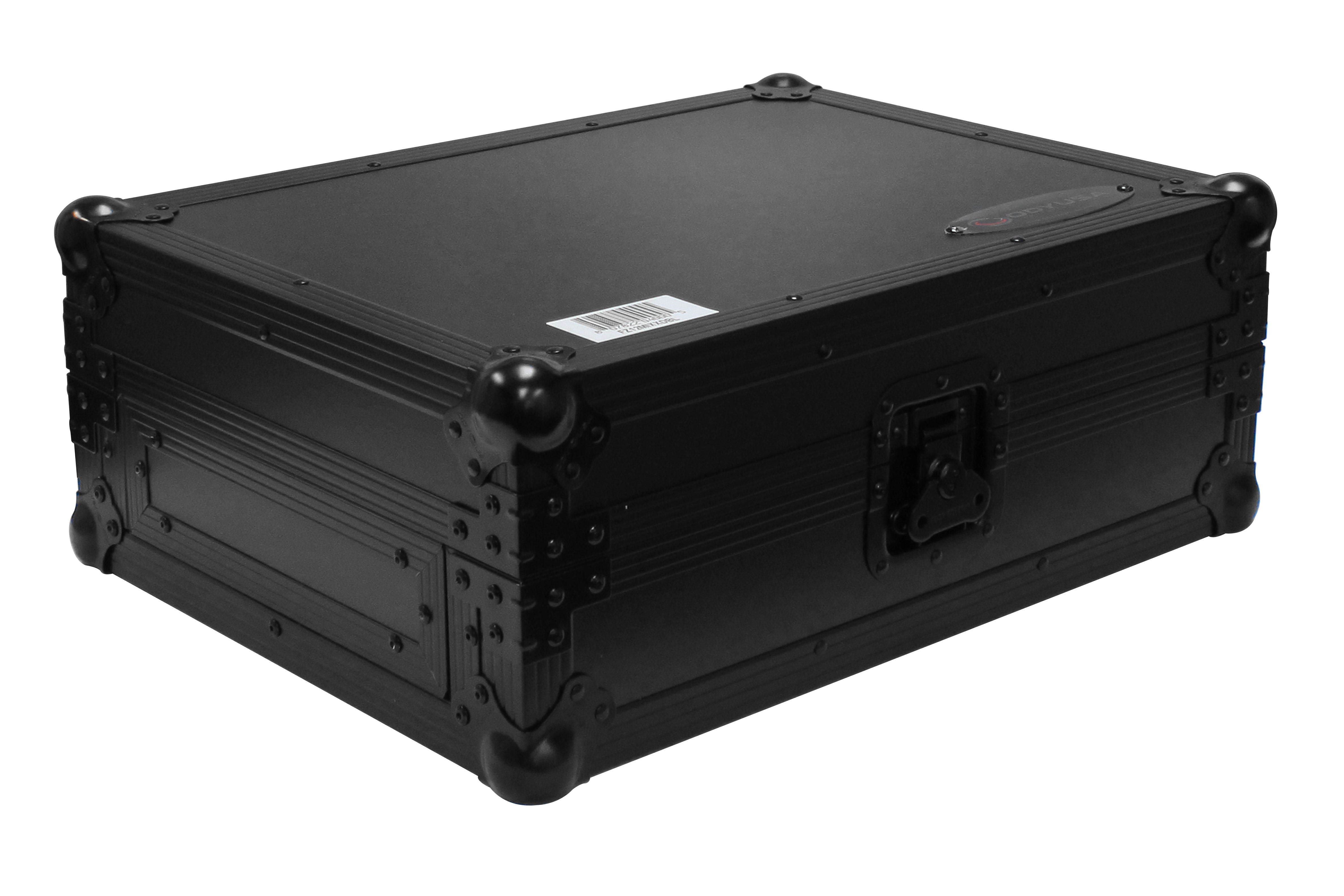 Odyssey FZ12MIXXDBL - All Black Universal 12" Format DJ Mixer Case Pro-Duty with Extra Deep Rear Cable Space