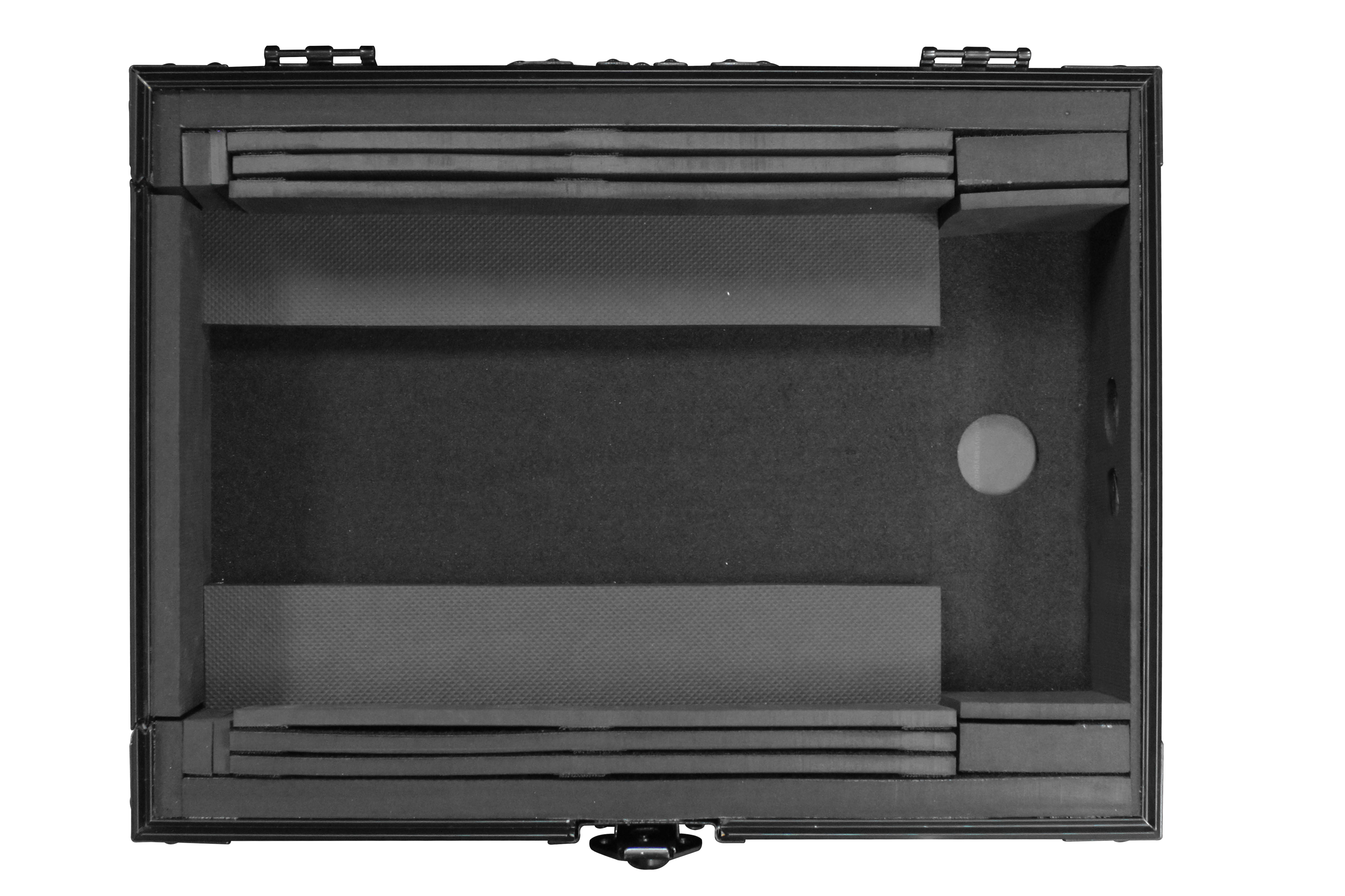 Odyssey FZ12MIXXDBL - All Black Universal 12" Format DJ Mixer Case Pro-Duty with Extra Deep Rear Cable Space