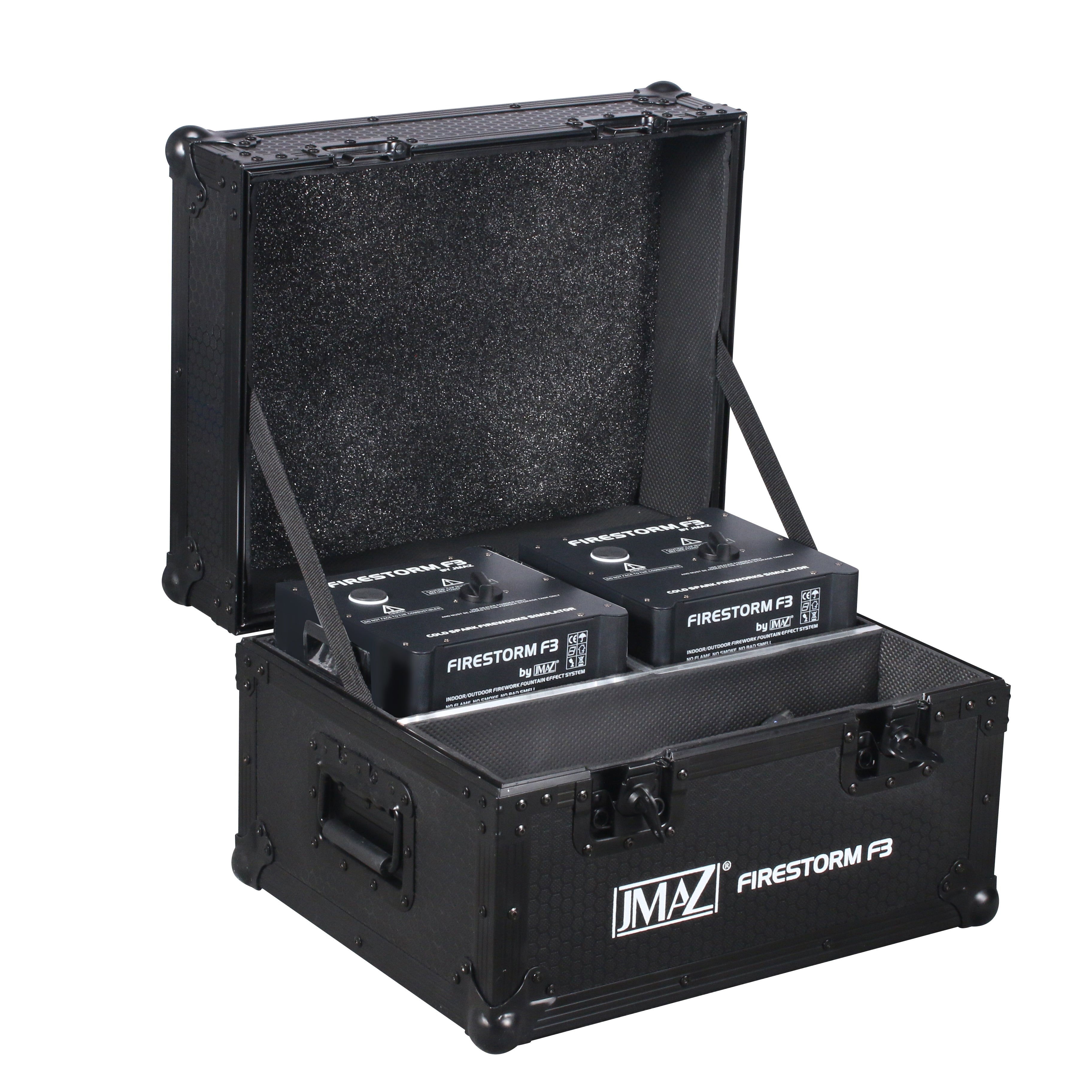 JMAZ FIRESTORM F3 B 2 PK - Firestorm F3 500W Cold Spark Machine 2PK w/Road Case, Granule