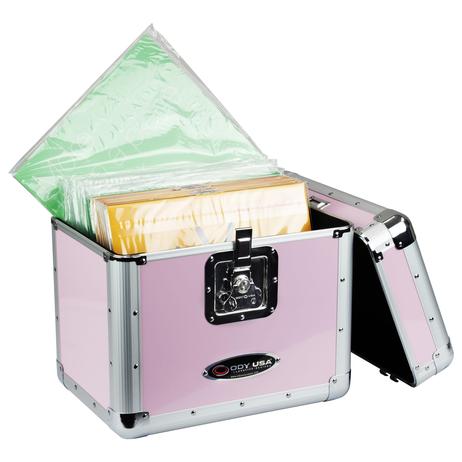 Odyssey KLP1PINK - KROM Series Pink Record / Utility Case for 70 12″ Vinyl Records & LPs