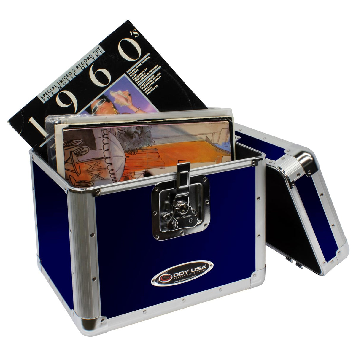 Odyssey KLP2BLU - KROM Series Blue Stackable Record / Utility Case for 70 12" Vinyl Records & LPs