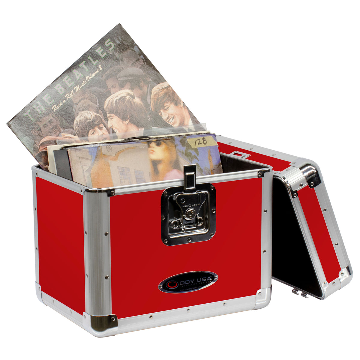 Odyssey KLP2RED - KROM Series Red Stackable Record / Utility Case for 70 12" Vinyl Records & LPs