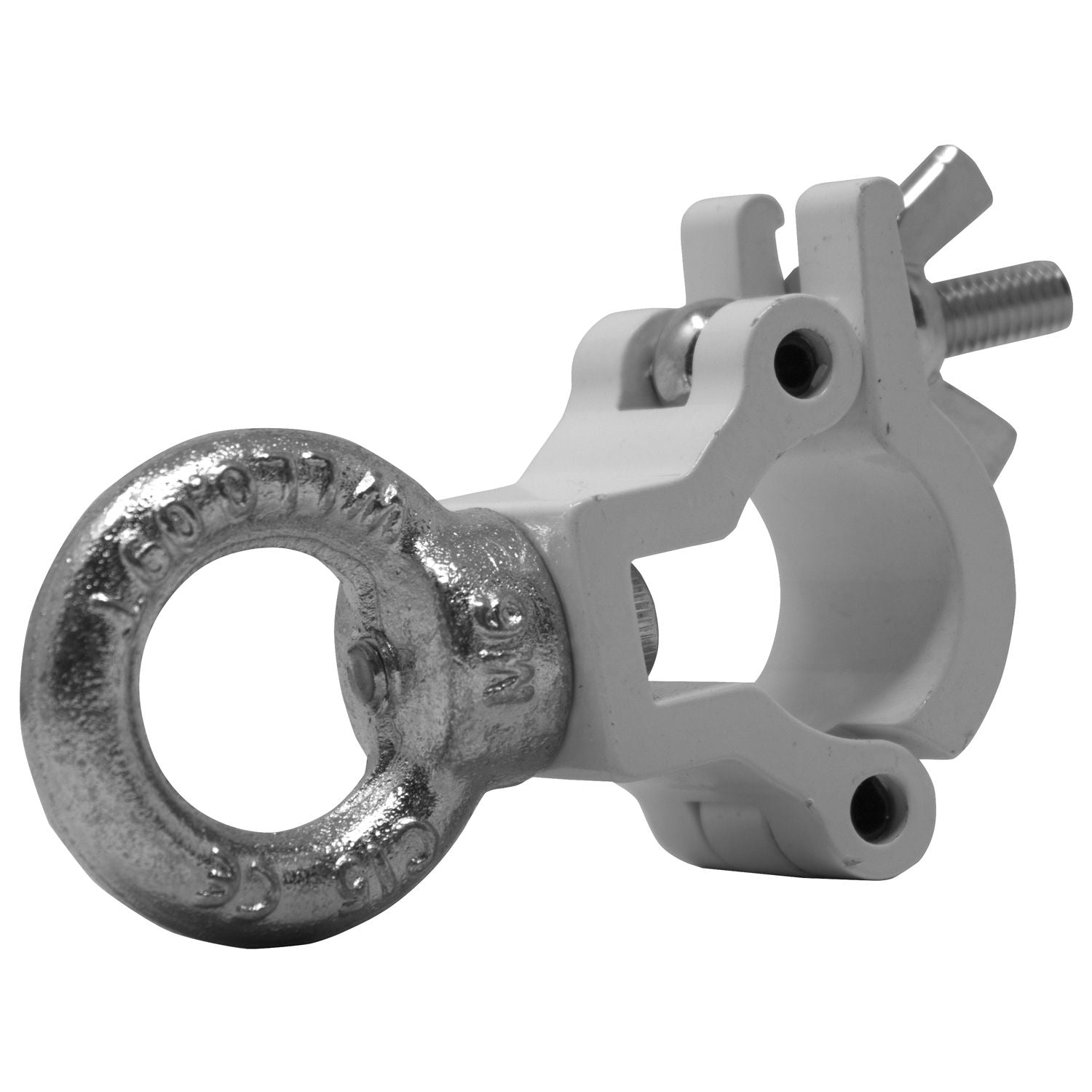 Odyssey LACE25XSW - 3/4" Half Coupler with Eye Bolt, Fits 0.75-1" OD Tube, 132 lb Load, White