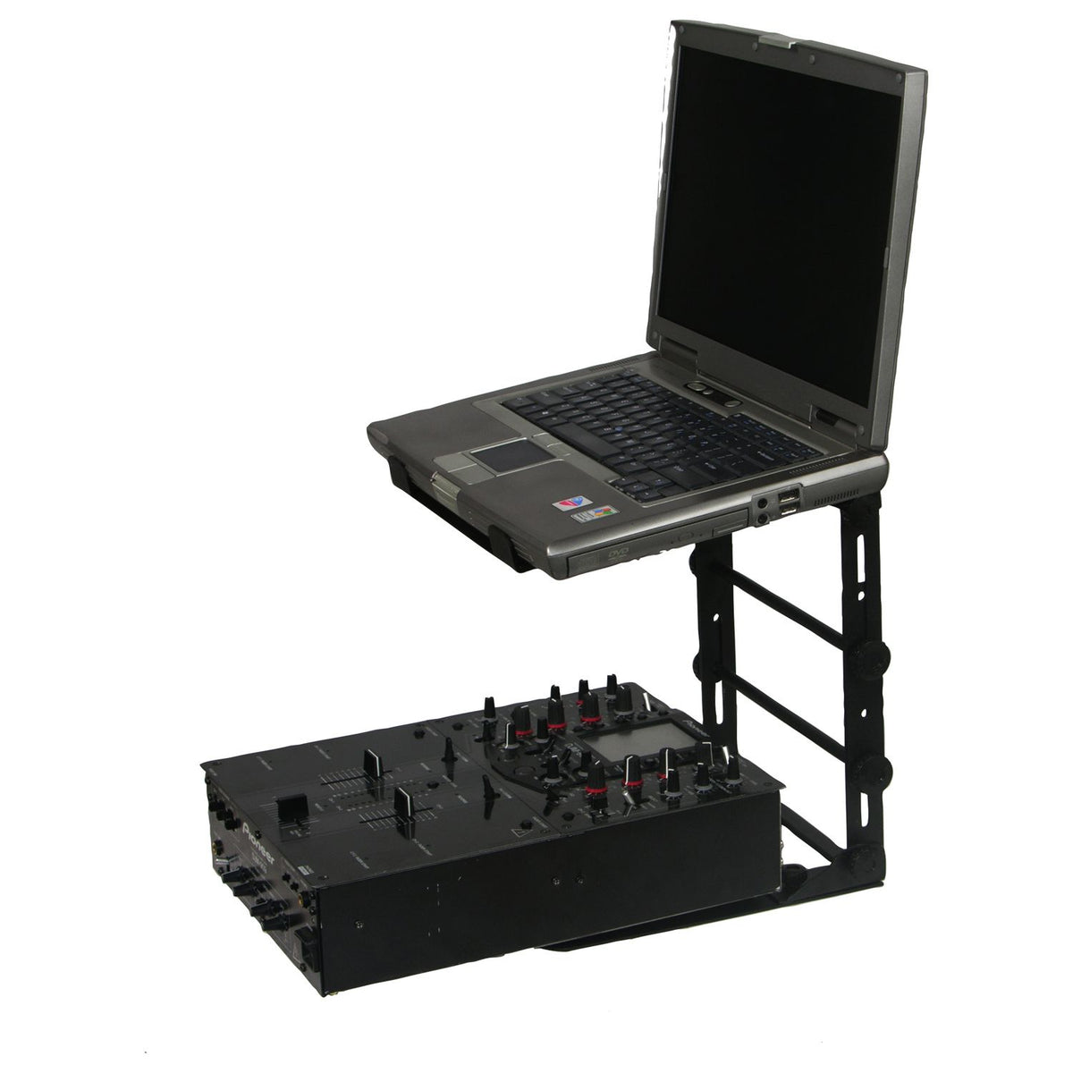 Odyssey LSTANDM - BLACK L STAND MOBILE FOLDING LAPTOP/GEAR STAND WITH TABLE/CASE CLAMPS.