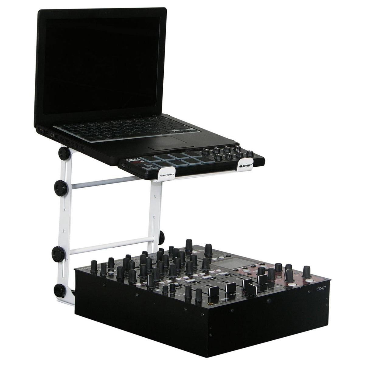 Odyssey LSTANDM - BLACK L STAND MOBILE FOLDING LAPTOP/GEAR STAND WITH TABLE/CASE CLAMPS.