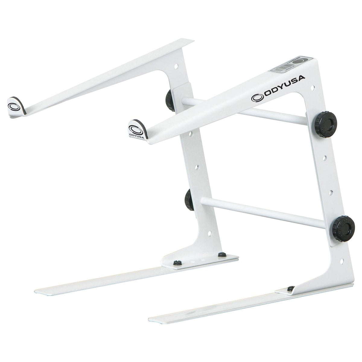Odyssey LSTAND-SWHT - Designer DJ Series White L-Stand S "Stand Alone" Table Top Laptop/gear Stand (clamps not included)
