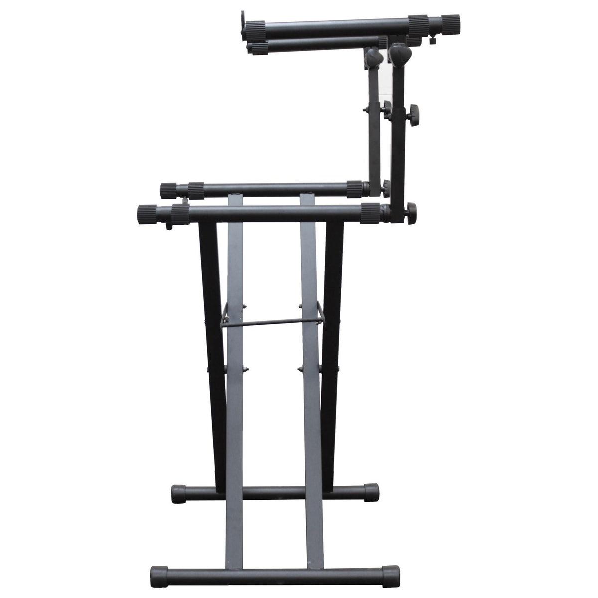 Odyssey LTBXS2 - Black Heavy-Duty Two Tier X-Stand for DJ Coffins and Controller Cases.