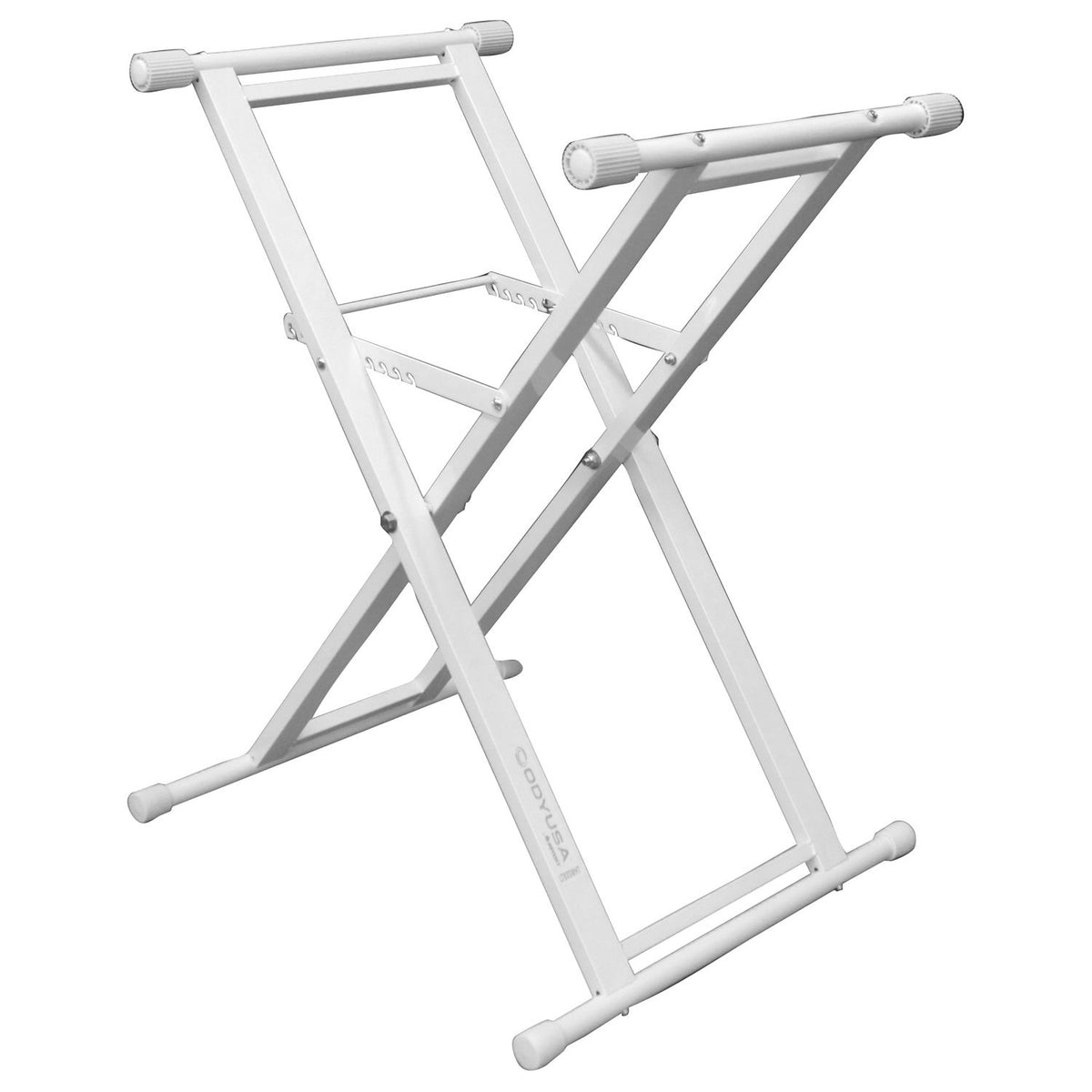 Odyssey LTBXSWHT - White Heavy-Duty X-Stand for DJ Coffins and Controller Cases.