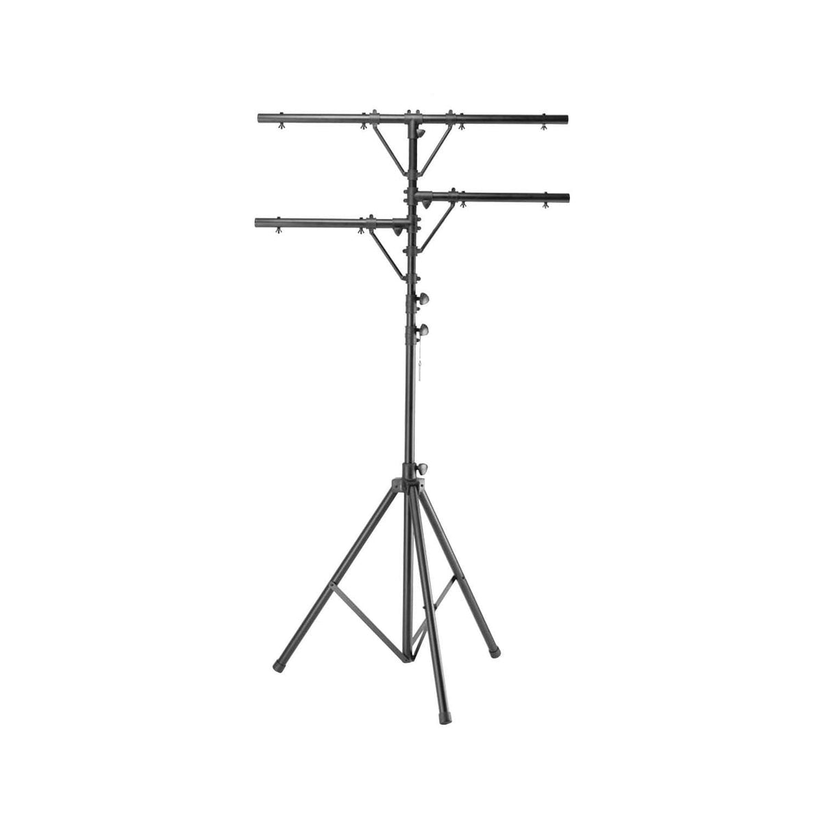 Odyssey LTP1 - 11' Tall Black Lighting Tripod Stand with Top T-Bar and Two Side Bars.