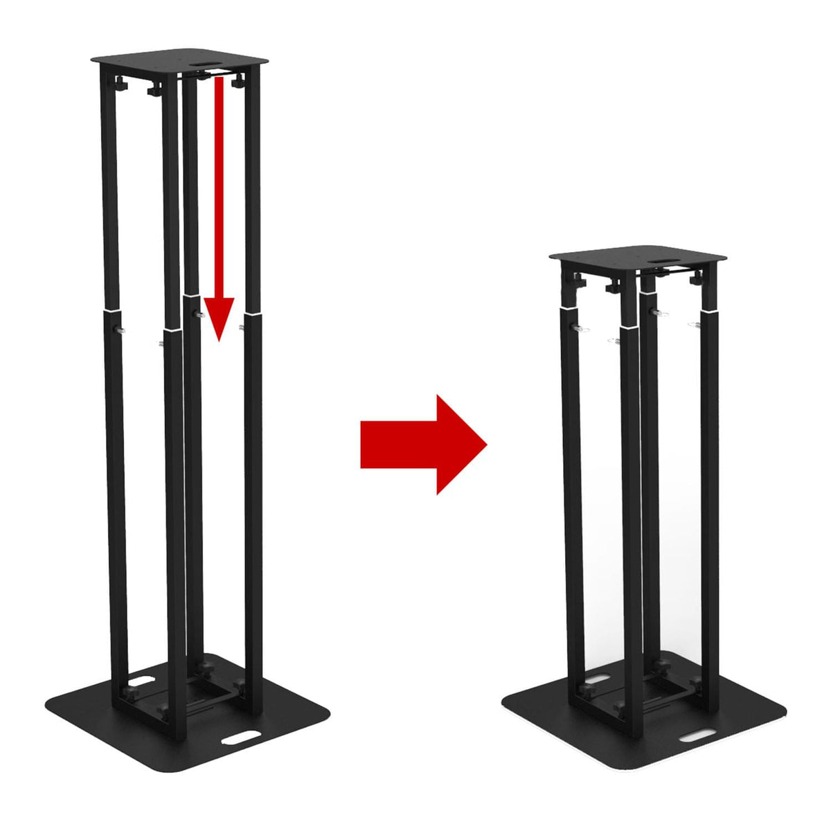 Odyssey LVS4677BLK - Black Height Adjustable Professional All-Purpose Portable Versa Stand.