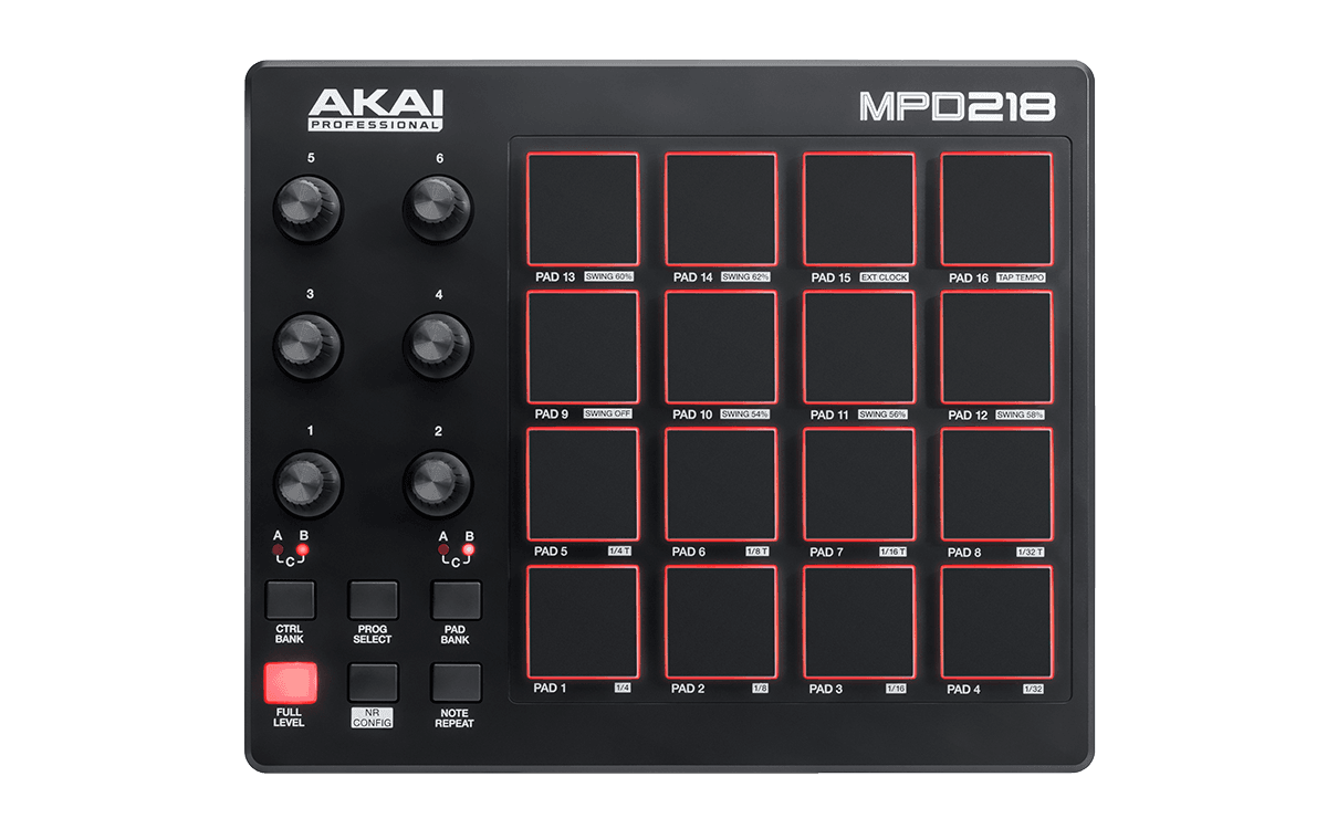 Akai MPD218 - USD MIDI Pad Controller.