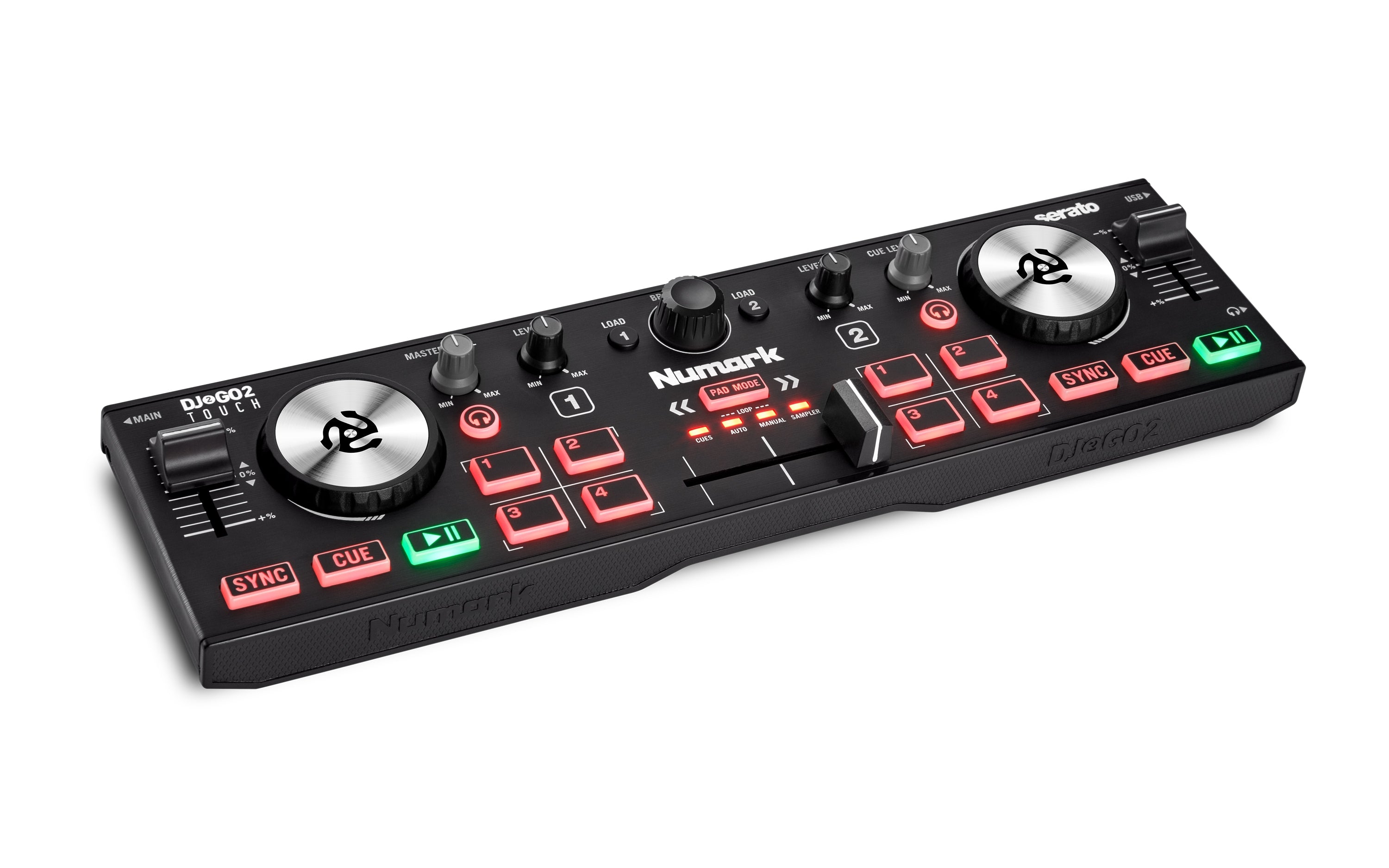 Numark DJ2GO2 Touch - Pocket DJ Controller with Capacitive Touch Jog Wheel