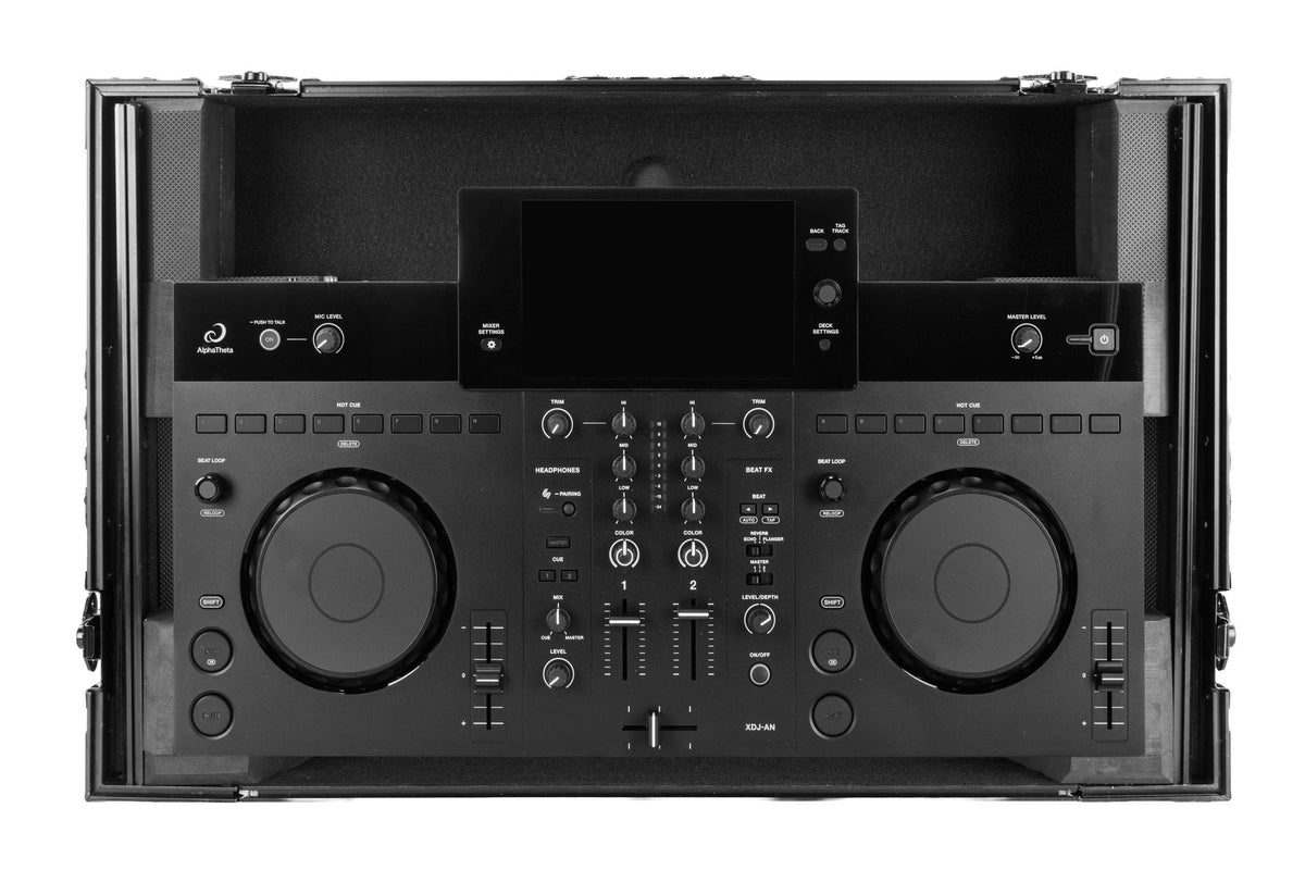 Odyssey FZGSXDJANW1BL AlphaTheta XDJ-AN Black Label 1U Flight Case with Glide Style Laptop Platform and Wheels image 6