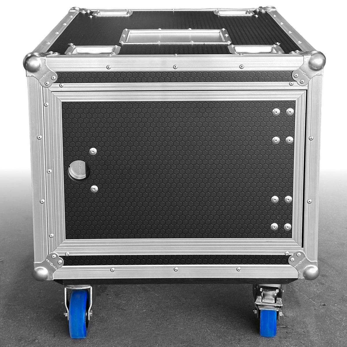 Odyssey OPSR08UW - Odyssey Professional 8U Black Hex Board Slam Rack with Casters.