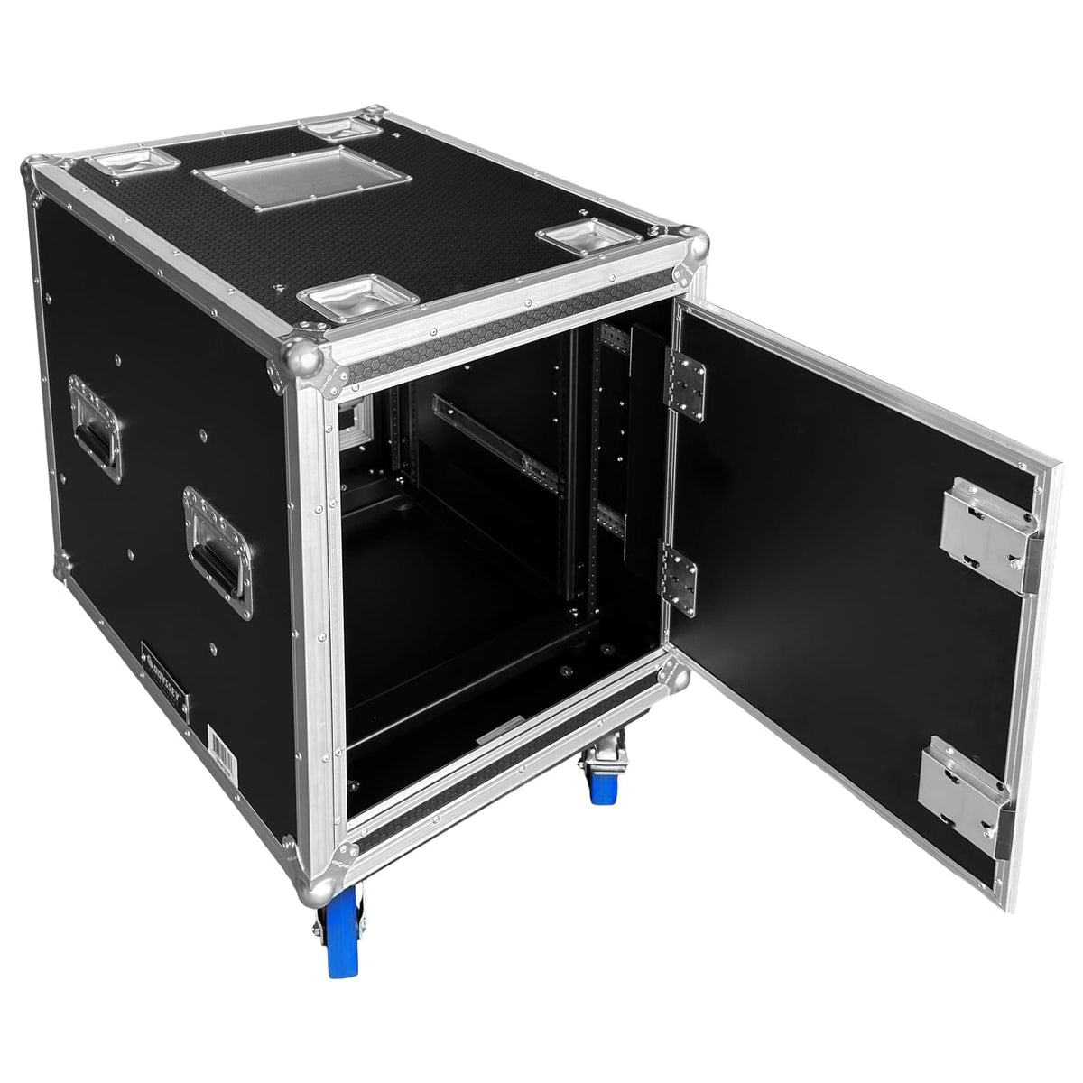 Odyssey OPSR12UW - Odyssey Professional 12U Black Hex Board Slam Rack with Casters.