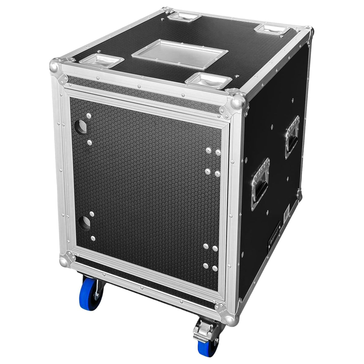 Odyssey OPSR12UW - Odyssey Professional 12U Black Hex Board Slam Rack with Casters.