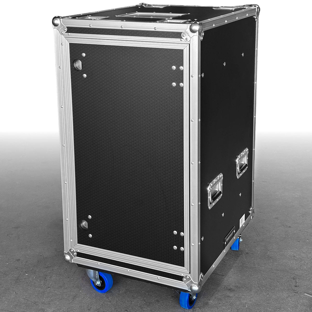 Odyssey OPSR20UW - Odyssey Professional 20U Black Hex Board Slam Rack with Casters.