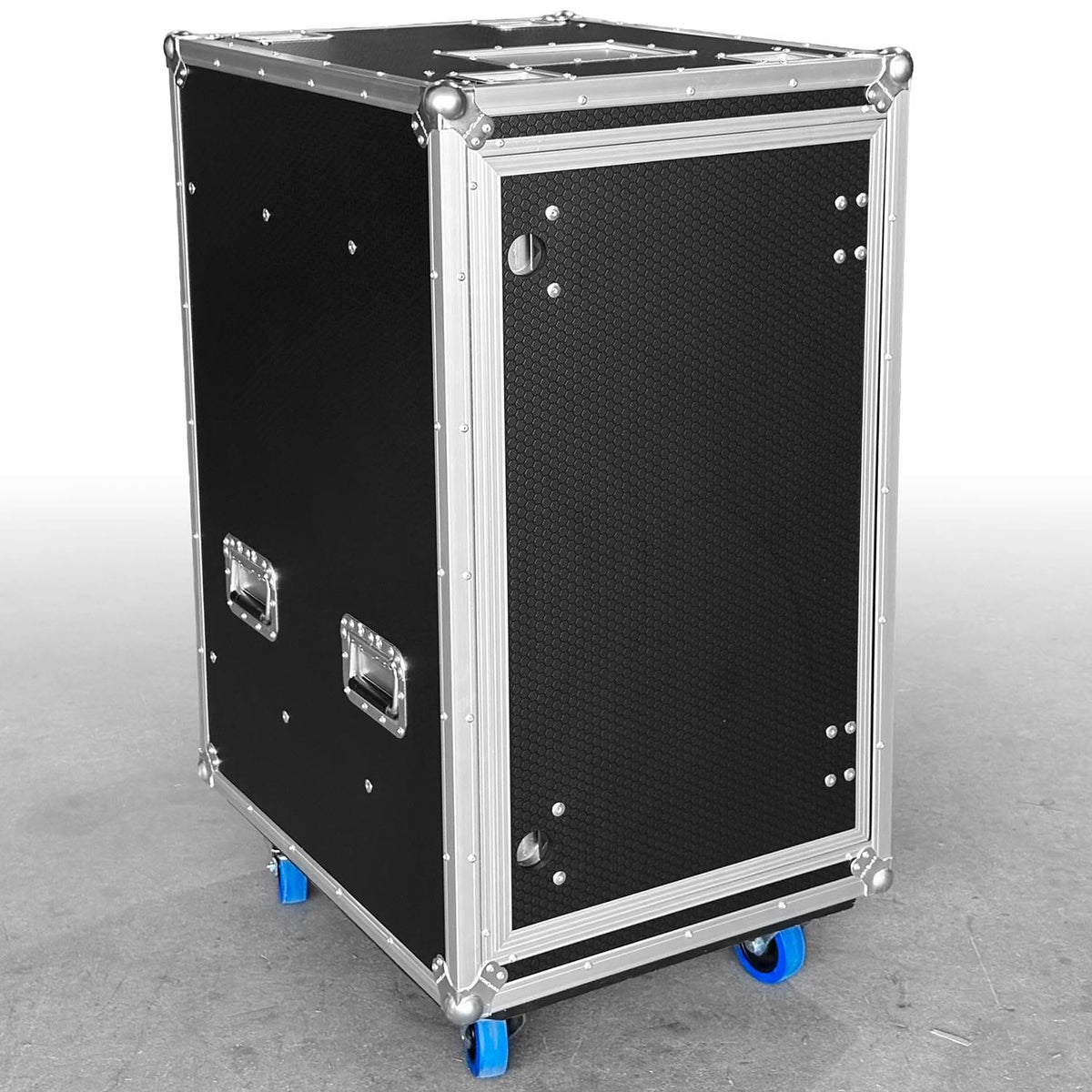 Odyssey OPSR20UW - Odyssey Professional 20U Black Hex Board Slam Rack with Casters.