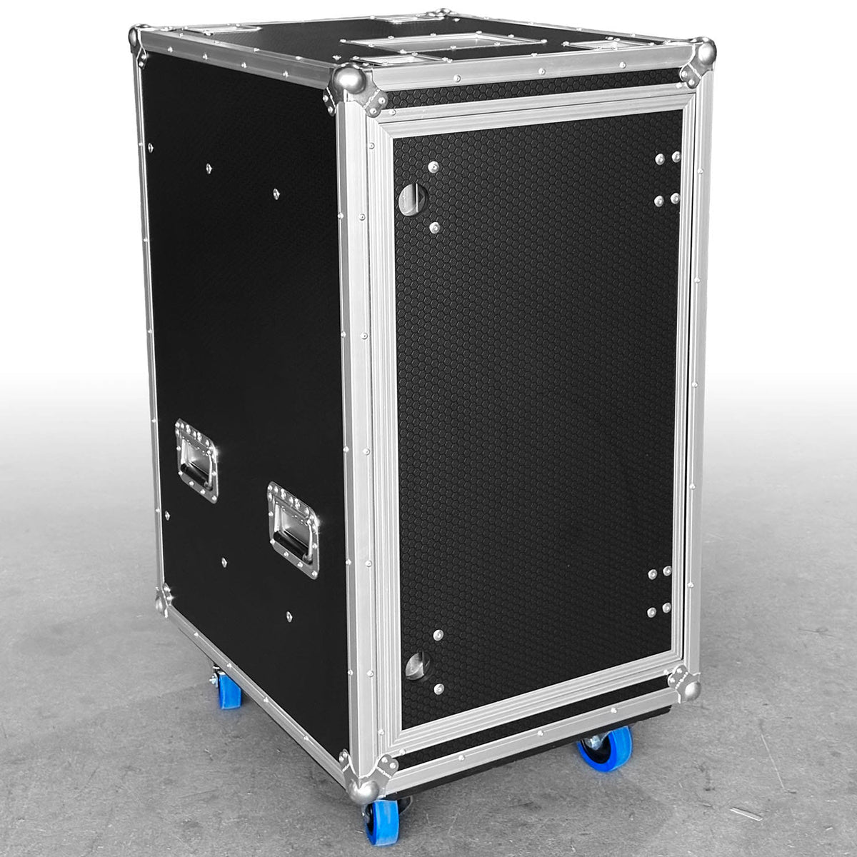 Odyssey OPSR20UW - Odyssey Professional 20U Black Hex Board Slam Rack with Casters.