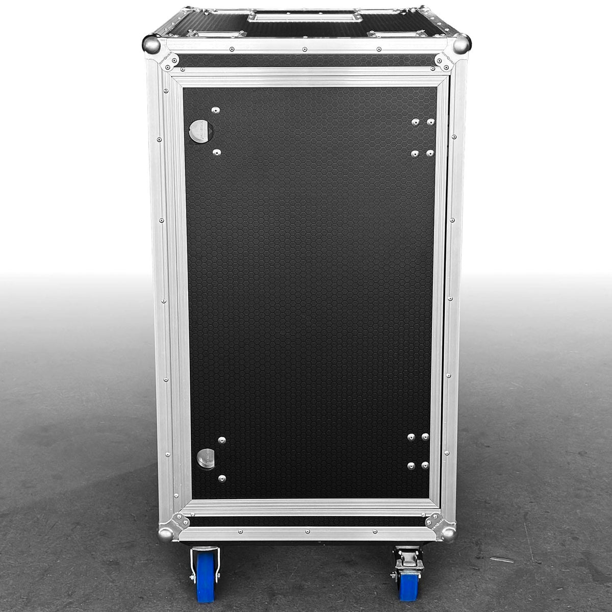 Odyssey OPSR20UW - Odyssey Professional 20U Black Hex Board Slam Rack with Casters.