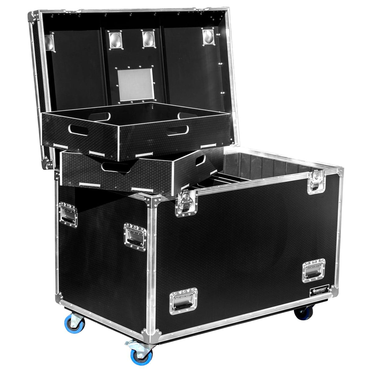 Odyssey OPT483036WPT2 - Odyssey Professional 48" x 30" x 36" Black Hex Board Utility Tour Trunk Case with Caster Wheels.