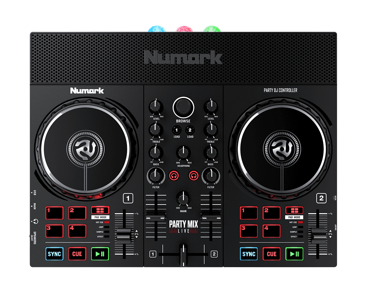 Numark Party Mix Live - DJ Controller with Built-In Light Show and Speakers.
