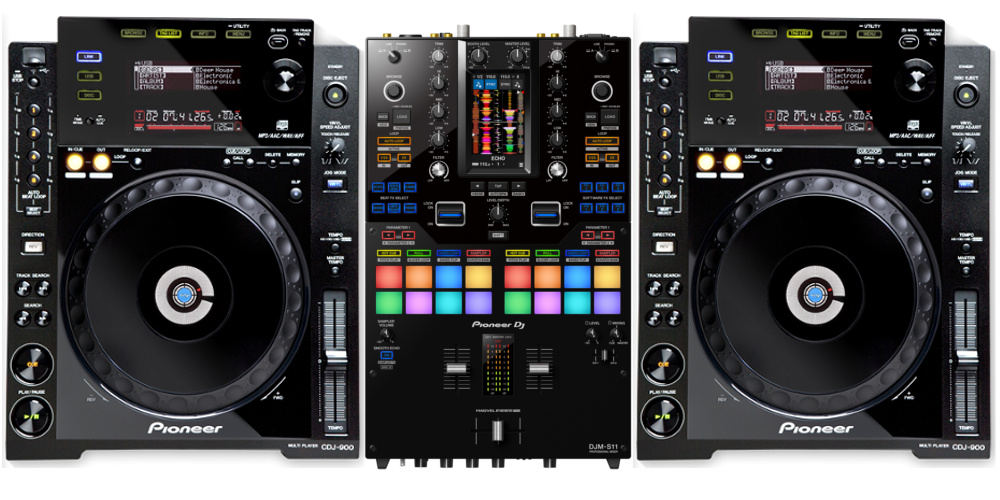 Pioneer DJ DJM-S11 + 2x Pioneer DJ CDJ-900 Nexus Bundle