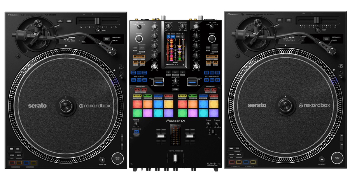 Pioneer DJ DJM-S11 + 2x Pioneer DJ PLX-CRSS12 Bundle.