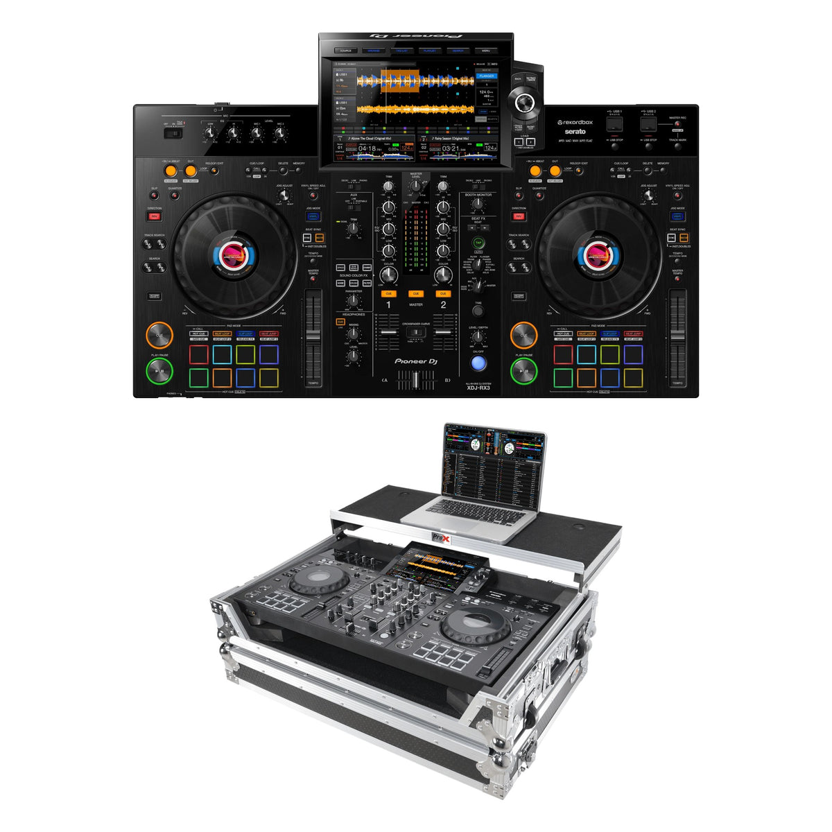 Pioneer DJ XDJ-RX3 + ProX XS-XDJRX3WLT Flight Case Bundle
