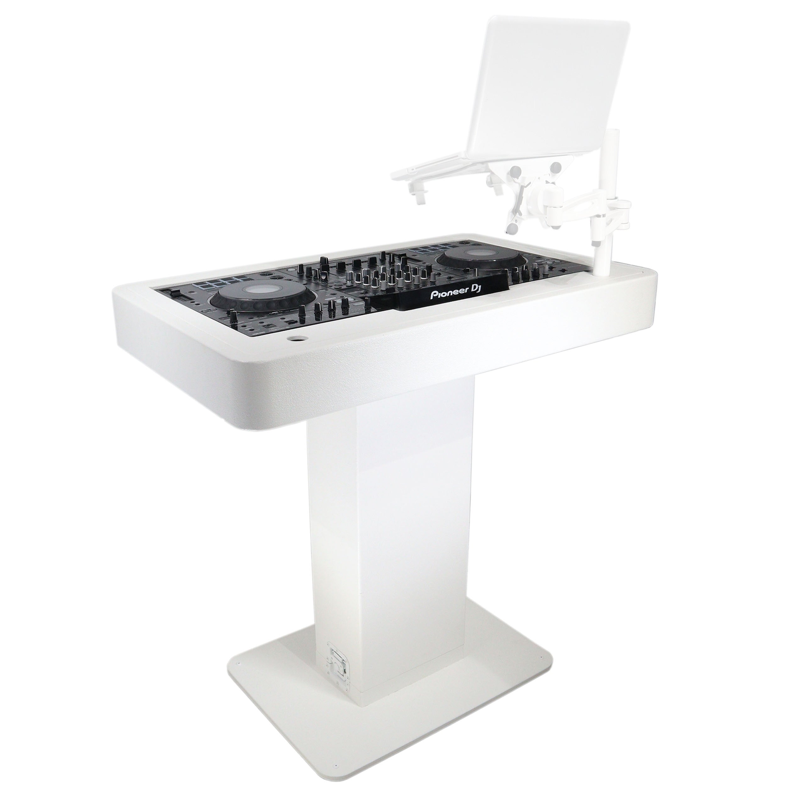 ProX XZF-DJCTWCASE - Control Tower DJ Podium with Road Cases for Pioneer DDJ-REV7 XDJ-XZ FLX10 RANE Four (White)
