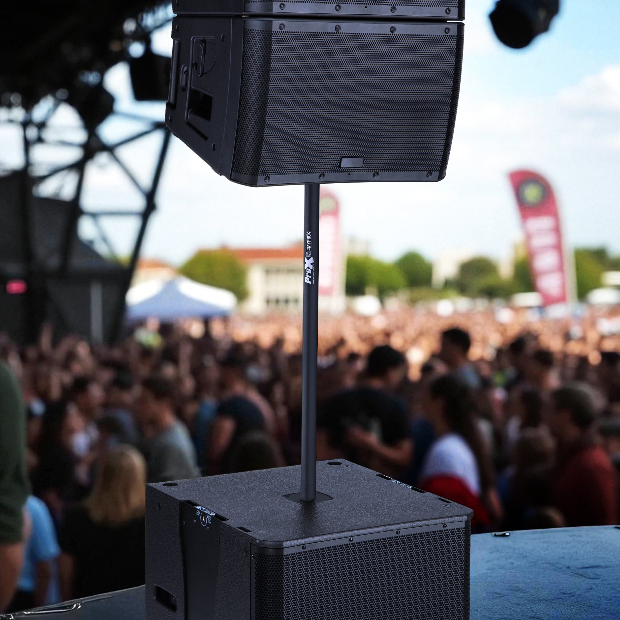 ProX 36" Speaker Mount Pole with M20 Mount Threads