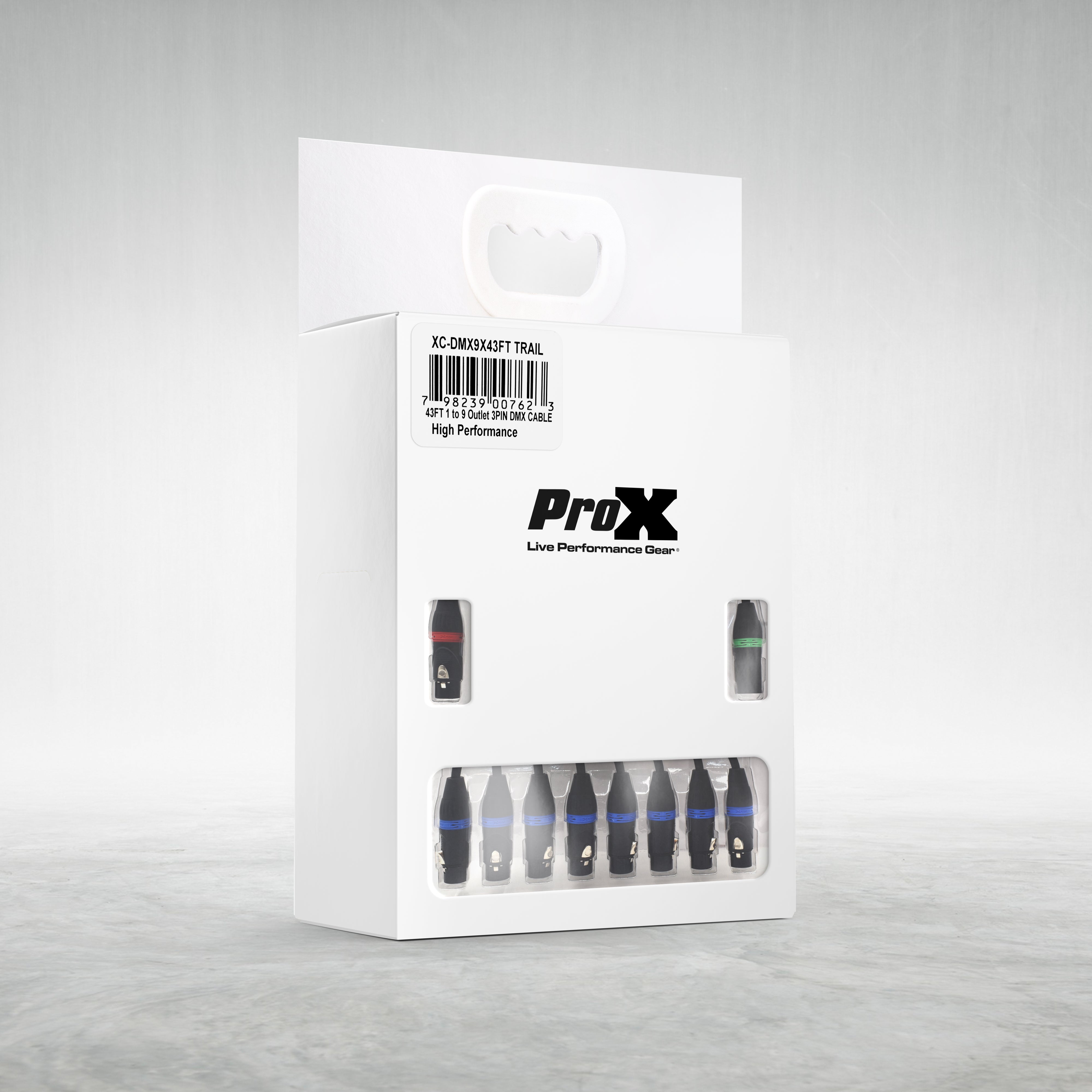 ProX XC-DMX9X43FT TRAIL – 43FT 3-Pin DMX Cable w/ 9 Breakouts