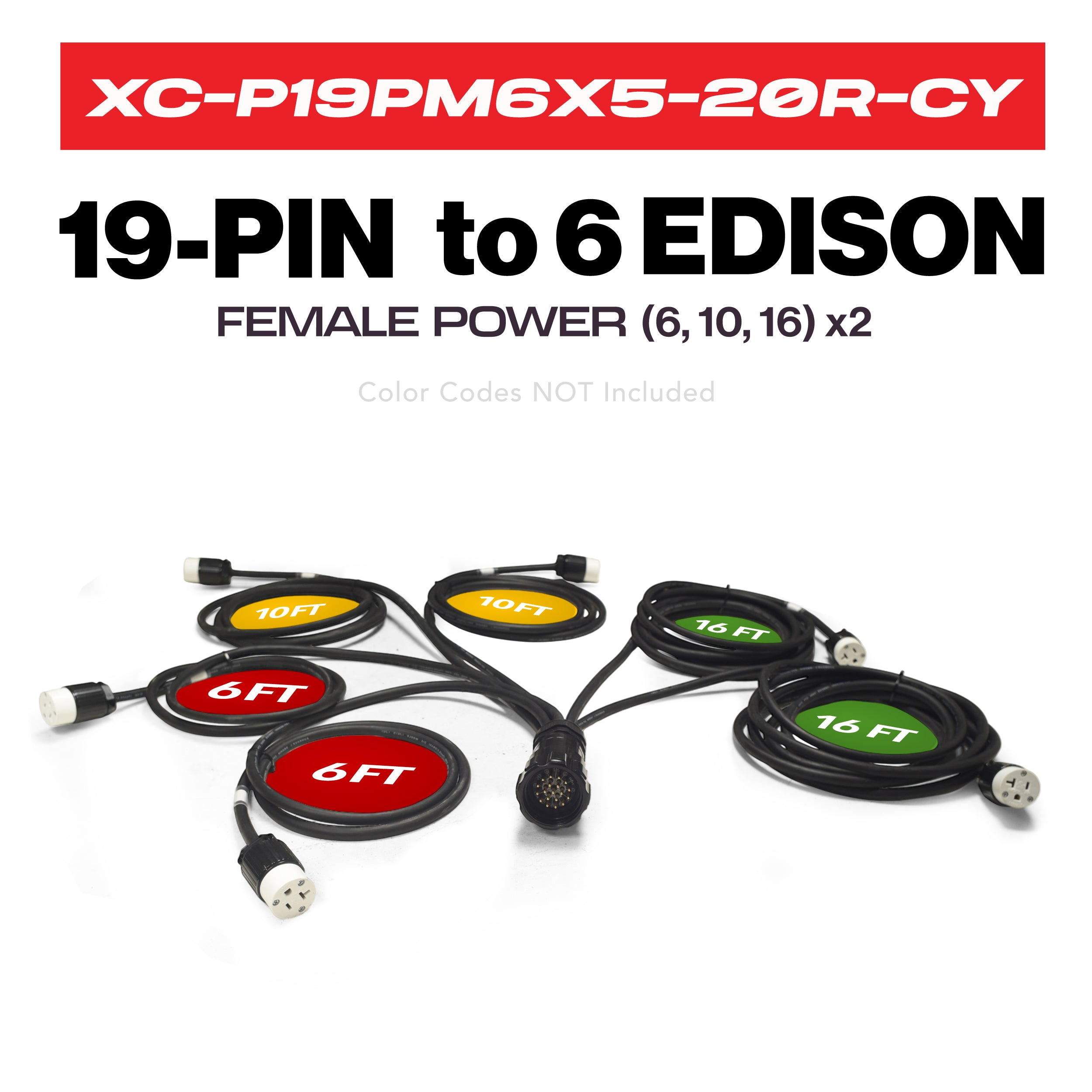 ProX 19PIN Break-Out Kupo WPS-5219LM to 6x Edison 5-20R SJOOW - 12AWG