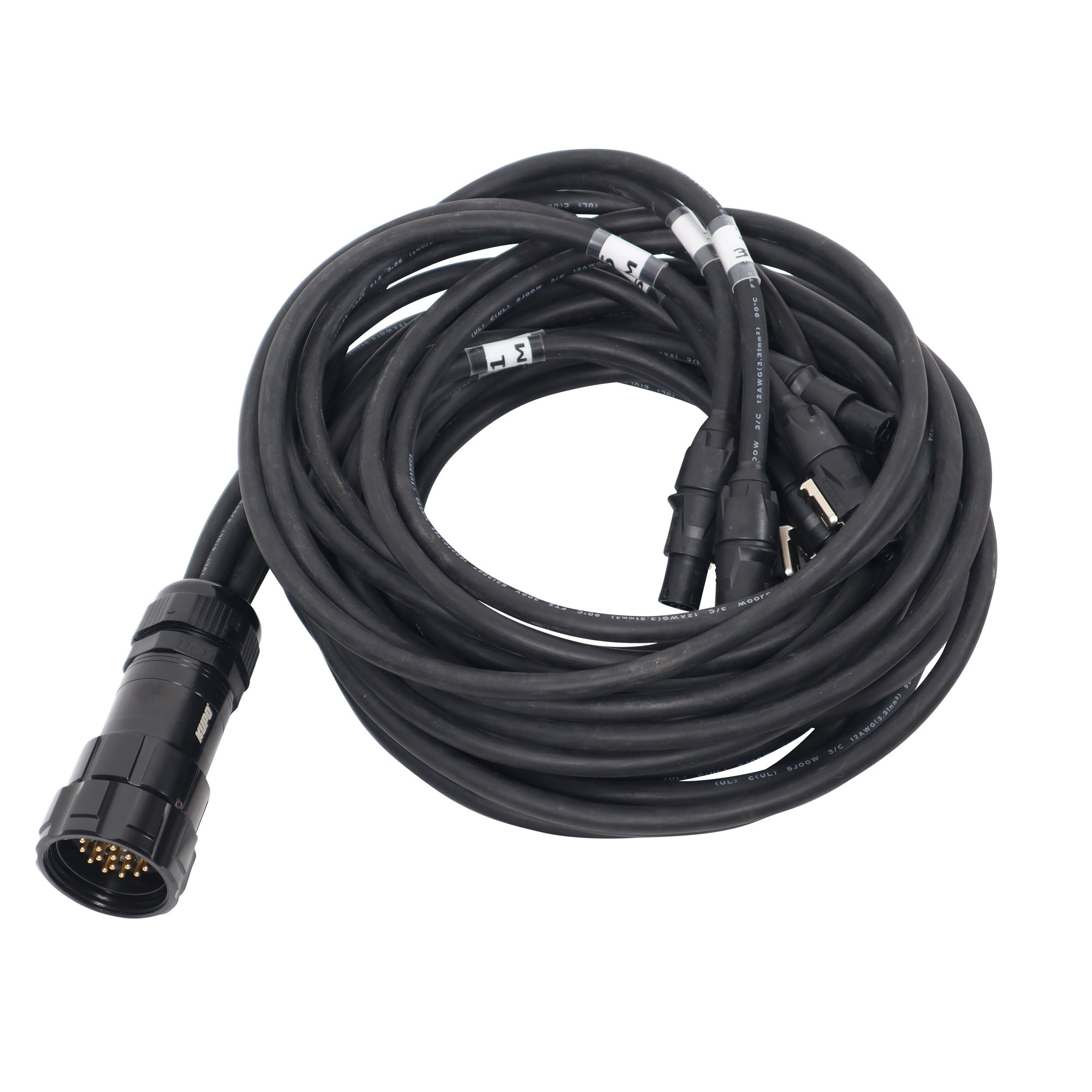 ProX 19-Pin Kupo WPS-5219LM to 6x Rean True1 2x 6ft 2x 10ft 2x 16ft SJOOW - 12AWG