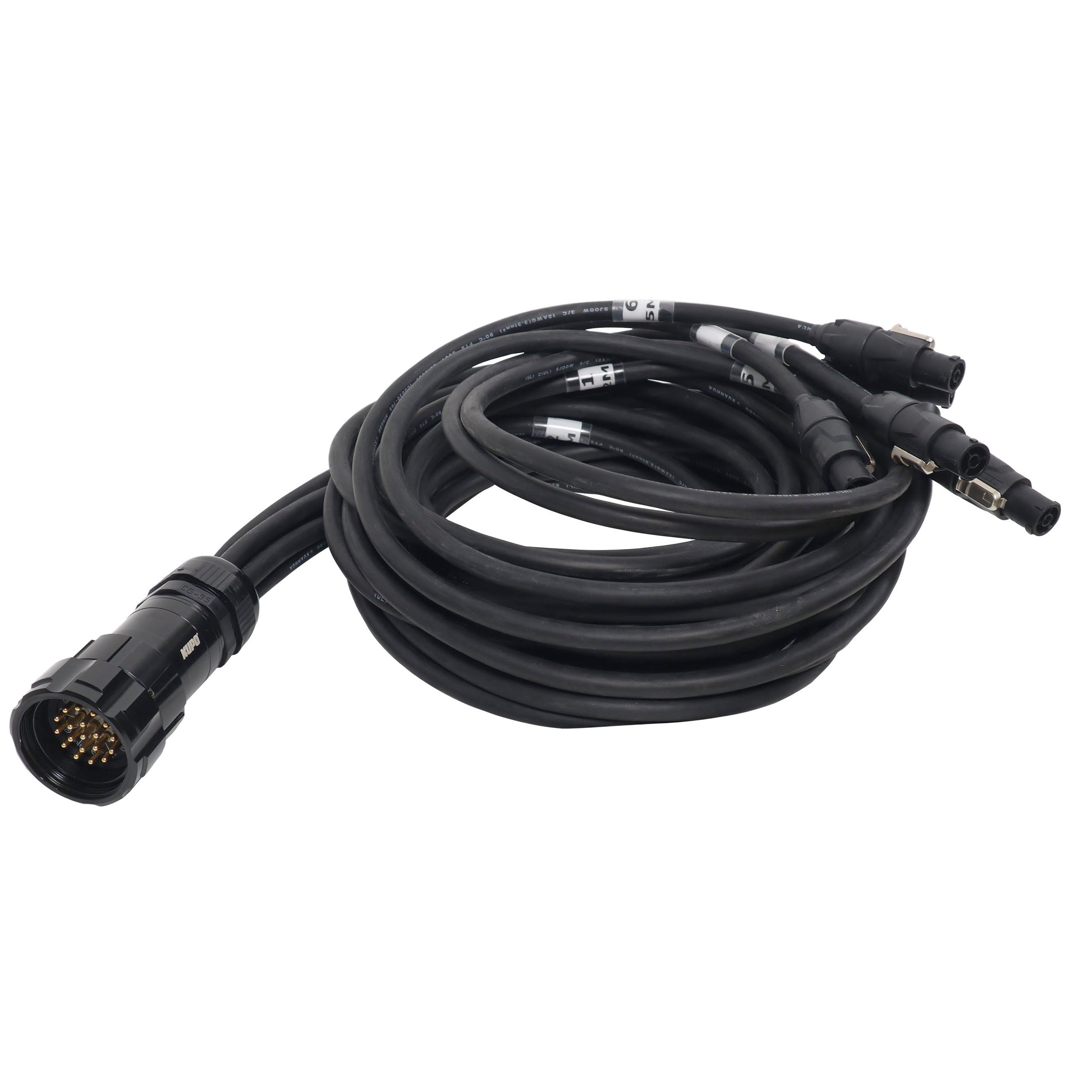 ProX 19-Pin Kupo WPS-5219LM to 6x Rean True1 2x 6ft 2x 10ft 2x 16ft SJOOW - 12AWG