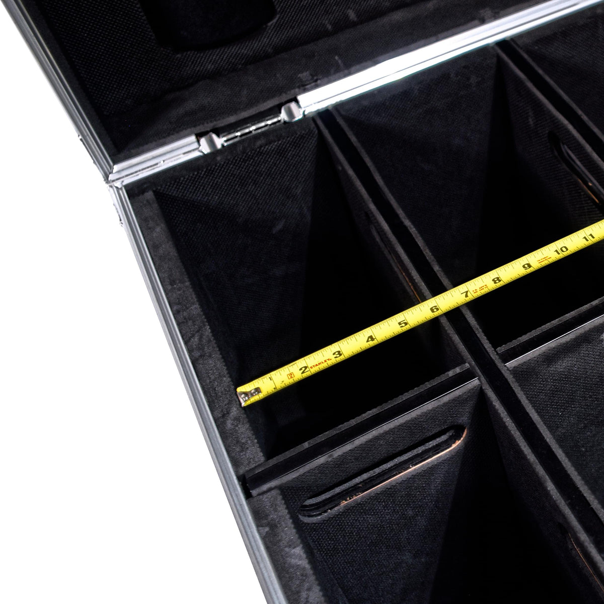 ProX Par Can Universal Utility Case 4" Wheels Will Hold 4 of 12" x12" Large or 8 of 12" x 5.5" Slim LED Par Lights.