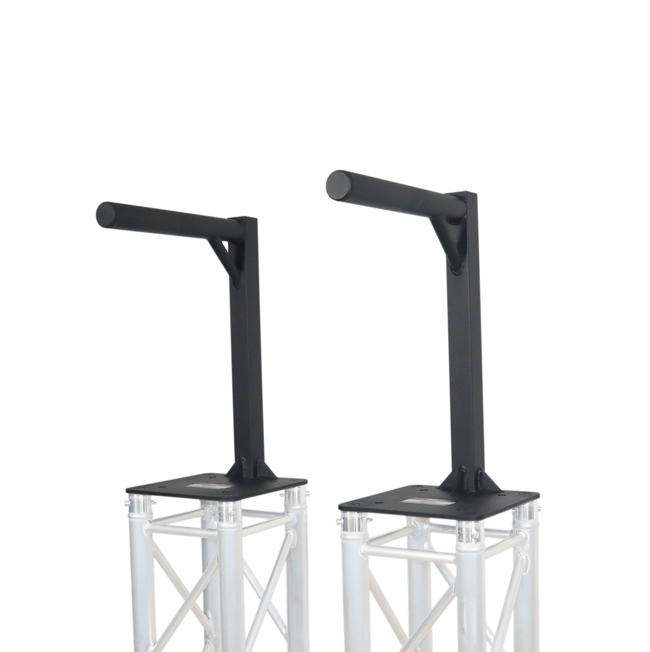 ProX Set of 2 Inverted Lighting Mount Top Plates with 24"H and 16"L, 2" OD Arm in Black