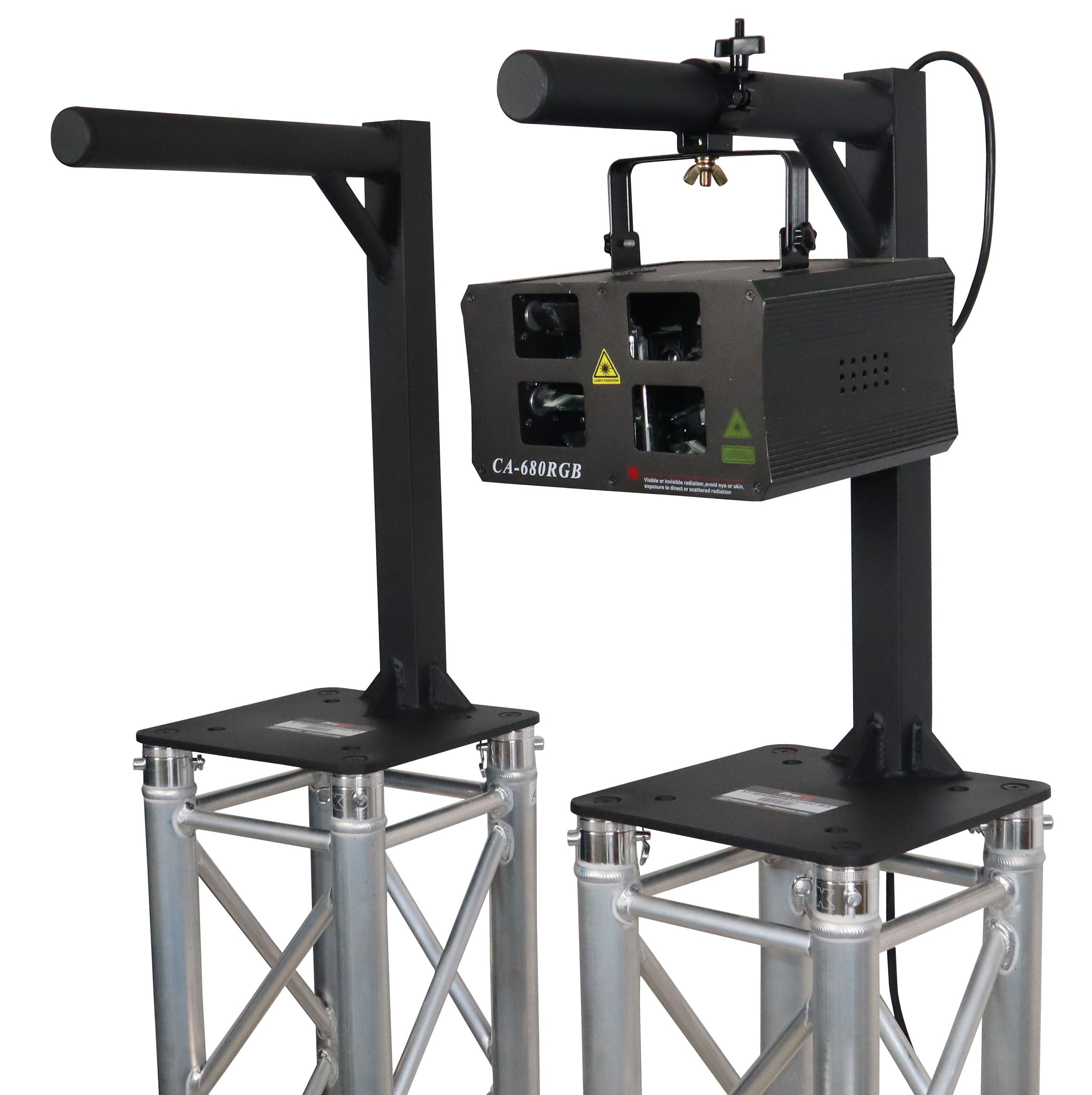 ProX Set of 2 Inverted Lighting Mount Top Plates with 24"H and 16"L, 2" OD Arm in Black